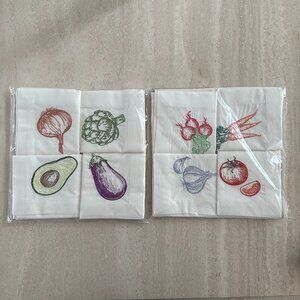 RARE Trader Joe’s Embroidered Cotton Napkins - Two Sets of 4 (New/Sealed)